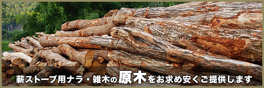 薪ストーブ用ナラ・雑木の原木をお求め安くご提供します